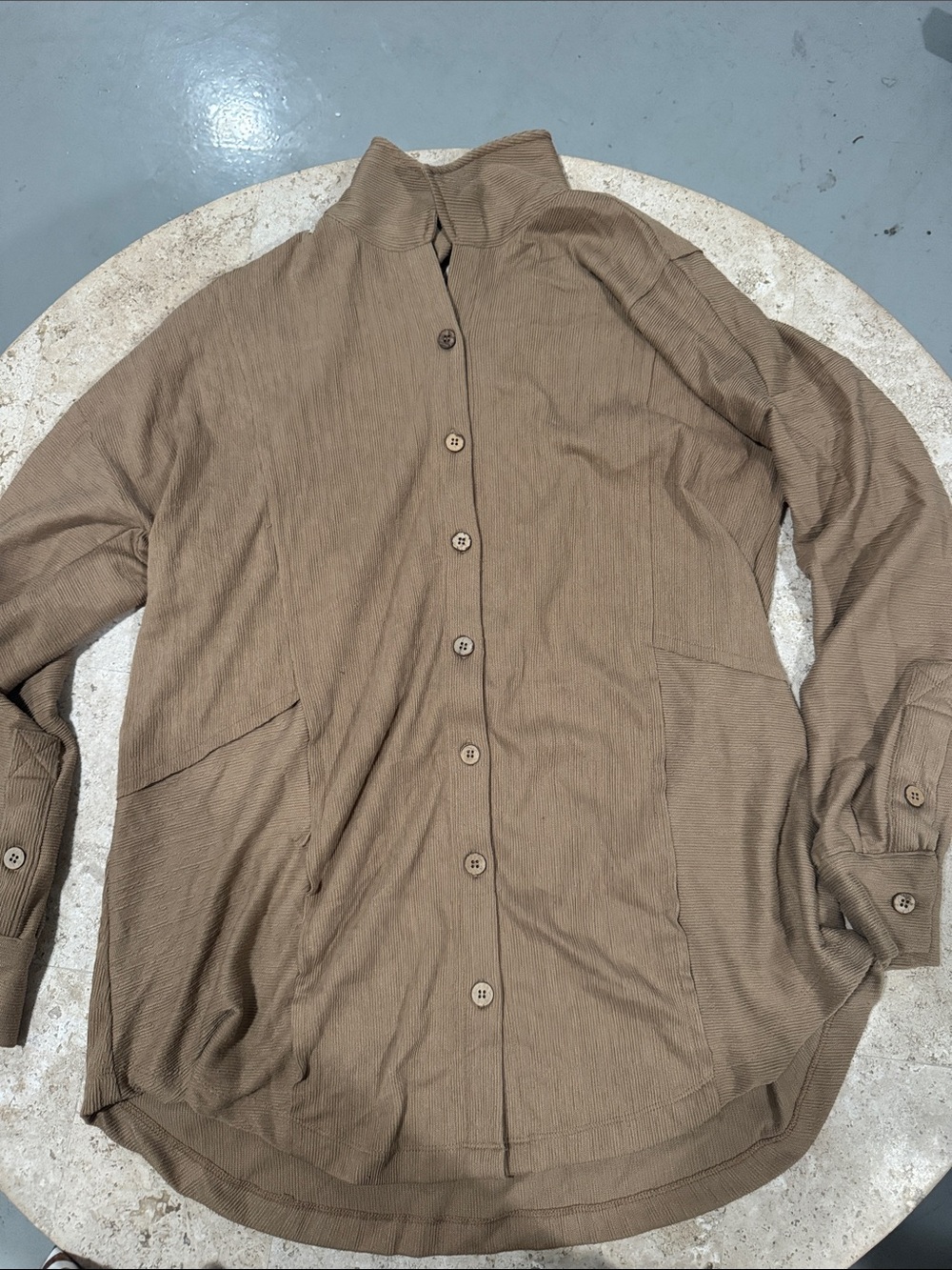 Soft Surroundings Taupe Button-Front Lightweight Jacket